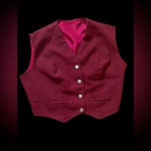 Children’s Vintage Handmade 70’s Burgundy Button-Up Vest